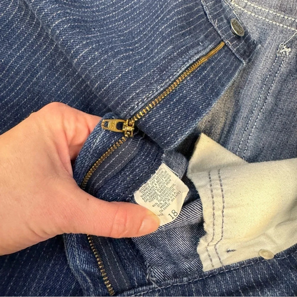Vintage 1980s Lee Riders jeans railroad striped denim women's 18 high waisted - Picture 9 of 10